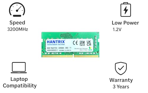 Image of 8GB DDR4 3200MHz Laptop RAM | 1Rx8 | PC4-3200AA | 260-Pin SODIMM 1.2V CL22 | High-Speed Memory Upgrade | 3-Year Warranty