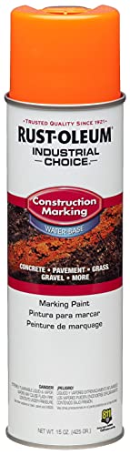 Rust-Oleum 17 oz 264697 Fluorescent Orange Industrial Choice M1400 System Water-Based Construction Marking Spray Paint