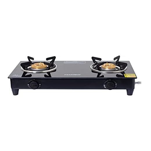 MACIZO Preto 2 Brass Burner Glass COOKTOP : ISI Certified