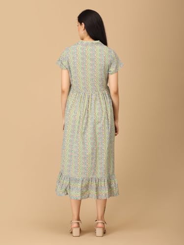 Image of The Mom Store Maternity and Nursing Sleeveless Dress for Women | Casual Dress | Pre and Post Pregnancy Wear | Printed Stylish Dress for New Mom | Trendy Dresses for Women's