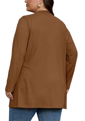 Image of OLRIK Plus Size Cardigan for Women 2026 Lightweight Open Front with Pockets