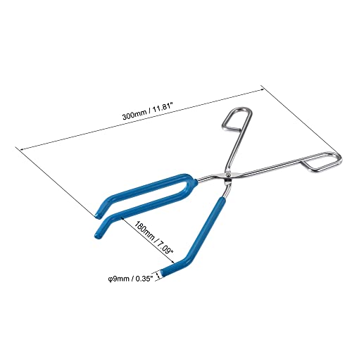 Uxcell Lab Beaker Tongs 3 Prongs Stainless Steel 11.81-Inch Opens Up To 180Mm Width Blue #TOP1