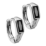 POPETPOP Pendientes Aro Huggie para Hombre Diseño Hip Hop Metal Inoxidable Resistente Estilo Minimalista y Moderno Accesorios Unisex para Uso Diario