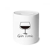 DIYthinker Outline of Gin Tonic Cocktail Money Box Ceramic Coin Case Piggy Bank Gift
