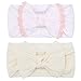 Baby Bling 2 Pack: Trimmed and Classic Knot Girls Baby Headbands - Ivory/Ballet Pink