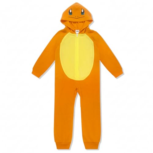 Pokmon Kids Onesie Pajamas - Charmander Boys Long Sleeve Zip Up Hooded Blanket Sleep - One Piece Costume - Official License