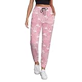 VOSERY Pantalón de jogging con bolsillos para mujer con flamencos y flores - Pantalones largos de chándal atlético para mujer, Estilo-33, M