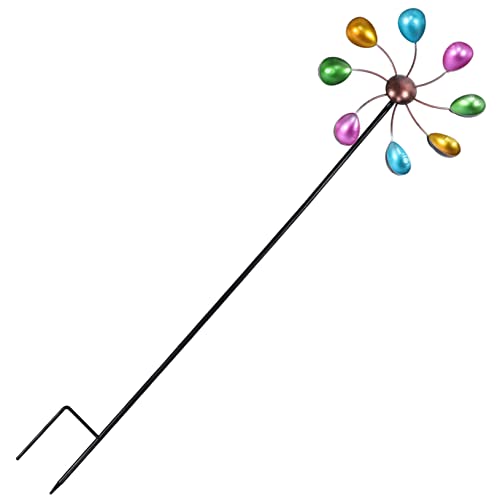 BESTonZON Girandola in Metallo Rotante per Esterni Decorazione da Patio e Cortile Design Resistente Agenti Atmosferici Colori Vivaci Ruotano Al Vento Stabilità Garantita con Picchetto