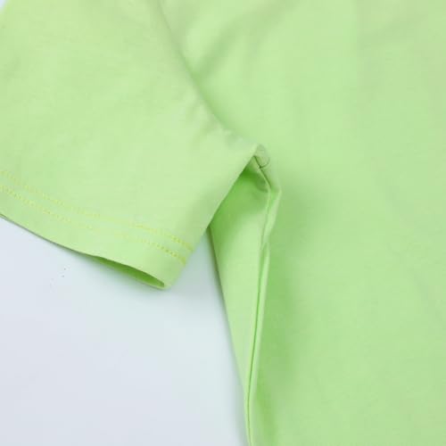 HILEELANG 4 Packs Girls Shirts Summer Short Sleeve Cotton Soft Plain Solid Pure Color Tops Tee Basic Shirts 5