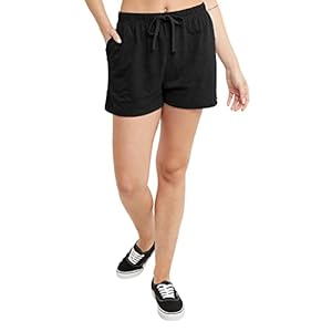 Hanes Women’s Originals Tri-Blend Pockets, Lightweight Jersey Shorts, 2.5″, Black, X Large