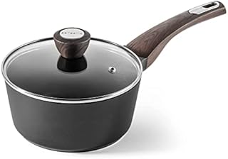 SENSARTE 18 cm Nonstick Sauce Pan with Glass Lid, Saucepan for Stove Top, Healthy Nonstick Pot with Lid, Small Soup Pan Milk Pan, PFOA Free