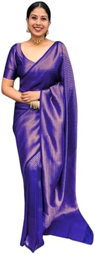 SGF11 Women's Kanjivaram Soft Silk Saree With Blouse Piece