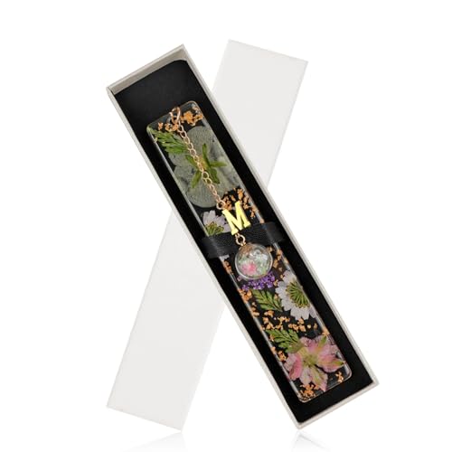 JSRQT Marcapaginas Originales Regalos Personalizados Marcapaginas Personalizado Marcapáginas Iniciales M para Profesora Profe Mujer Marca Paginas Maestra Puntos de Libro Marcador Libros para Lectores