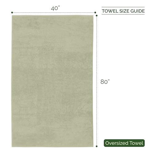 Image of Elegant Comfort Three Line Popcorn Extra Large Luxury Bath Towel - 40 inch x 80 inch inch, Premium Hotel Spa Quality 1 Piece Oversized Bath Sheet 100% Turkish Cotton Super Soft Highly Absorbent, Jade Green