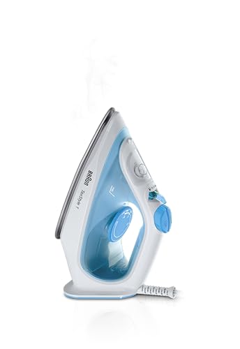 Braun TexStyle 1 SI1029BL, Ferro Da Stiro A Vapore, Rivestimento Antiaderente, Termostato, 25g/min In Modalità Turbo, Serbatoio D'Acqua Da 220ml, 1900W, Blu/Bianco - Immagine 2