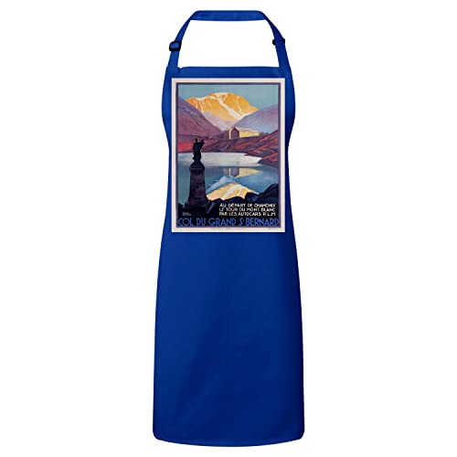 Affiche Saint Bernard montagne premium bleu style Art Déco 30's