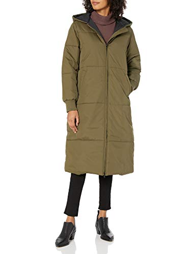 RVCA Women Camper Oversized Puffer Coat Green Small