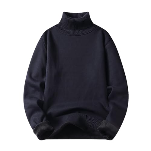 Generisch Online Shop 24 Suéteres de Punto de Cuello Alto para Hombre y Invierno Bolsas de Ropa Para Abrigos, marine, M