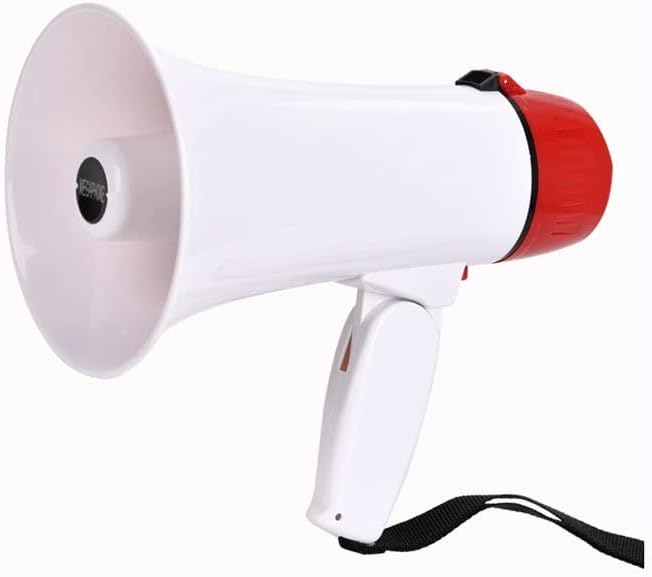 Megaphone 15W Megaphone Handheld Voice Amplifier, Loud Megaphone with Siren & Foldable Handle, Bullhorn for Outdoor Activities & Coaching Bullhorn Amplifiers