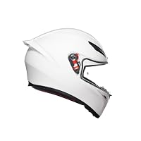 AGV - K1 S E2206 Motorrad Helm, Herren ECE Vollvisier Motorradhelm, Racing Style mit Aerodynamischem Spoiler, Kratzfestem Visier, 190° Sichtfeld, mit Intercom Ready, Old Model - White, Medium – Ansicht 2