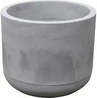 JAPI - Vaso Match 35 Cimento Queimado 16l com Prato 29cm Interno e Externo