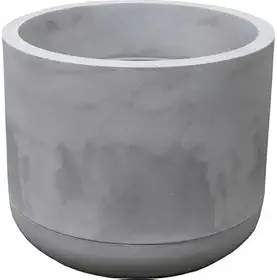 JAPI - Vaso Match 35 Cimento Queimado 16l com Prato 29cm Interno e Externo