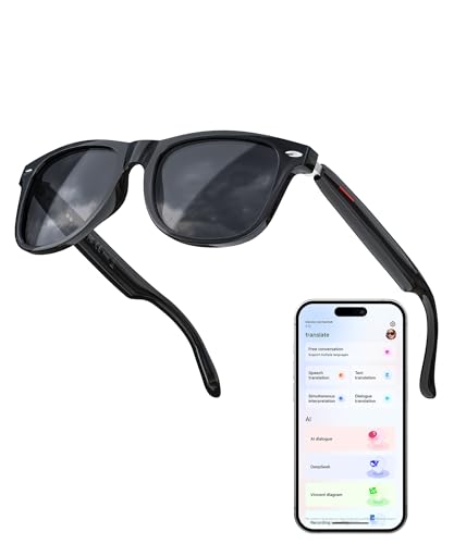 GLOSSIA Smart AI Glasses with Auto-On Wear Detection, Bluetooth Sunglasses