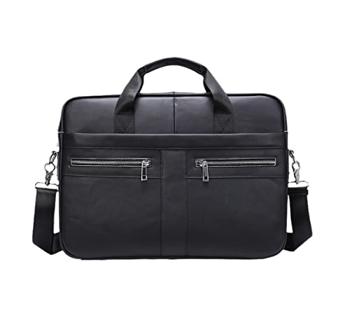 Mallette pour homme cuir véritable ordinateur portable sac messager noir de travail
