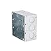 Hubbell-Raco 8232 2-1/8-Inch Deep, 1/2-Inch and 3/4-Inch Side Knockouts, Welded 4-Inch Square Box