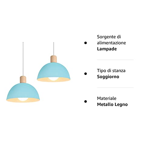 IDEGU 2 Pezzi Lampade a Sospensione Retrò 20CM LED...