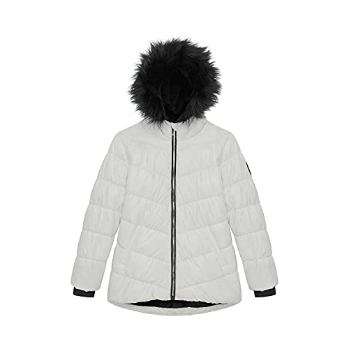 Image of Juicy Couture Girls Coat, Faux Fur Hooded Winter Jacket, Warm Padded Parka Hoodie, Kids Heavyweight Winter Coat