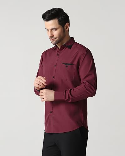 Image of TAGDO Men's Full Sleeve Shirt | Pocket Design and Spread Collar Shirt for Man (2054)