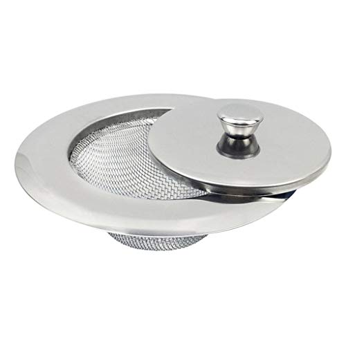 Colador de fregadero de cocina, recogedor de pelo, tapón de baño, tapón de acero inoxidable, filtro de alcantarillado con tapa, suministros de baño