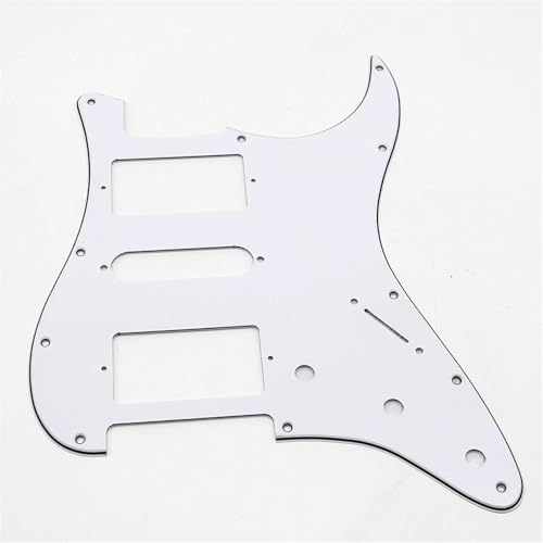 エレキギターピックガード交換パーツ 3 プライ 11 穴 HSH エレキギターピックガード FD/ST スタイルギターアクセサリー用ネジ付き(White)