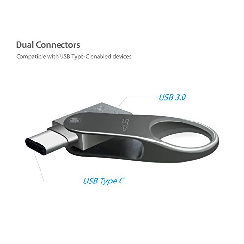 Image of Silicon Power 128GB Type C & Type A Dual USB 3.0 /3.2 Gen 1 Dual Flash Drive, Mobile C80