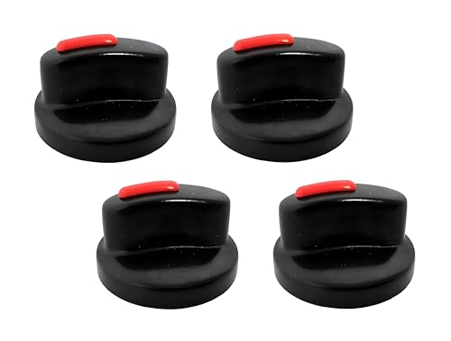 Image of AJS spares- Stove On-Off Knobs for Prestige GlassTop /Steel Stoves | Push Type | Bakelite (Pack of 4, Black)