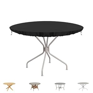 SIMPHAUS Abdeckung Gartentisch Rund Tischabdeckung Outdoor Wetterfest