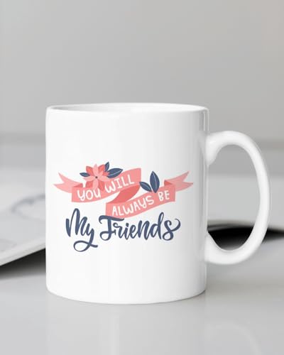 Image of Funny Bestie with Friendship Quotes Printed 325 ml Ceramic Coffee Mug /Tea Cup Gift for Girls, Best Friends, Sister Mom, Wife, Girlfriend 325 ml (Front Back-21)