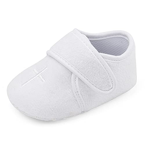Baby Boys Soft Cross Baptism Christening Shoes Premium Sole Infant/Toddler Sneaker, 0-3 Months