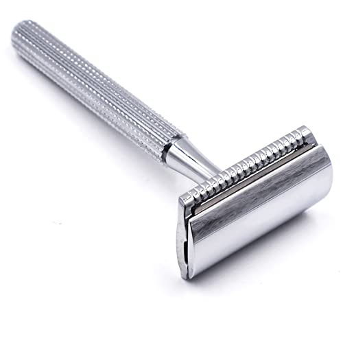 Parker 78R Double Edge Safety Razor with 5 Safety Razor Blades, Women & Men’s Safety Shaving Razor, Reusable Razor, Plastic Free – CHROME - Thumbnail 2
