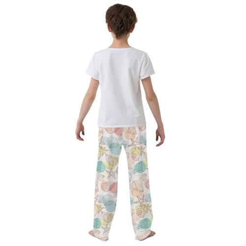 ZZKKO Shells Starfish Boys Pants for Kids Jogger Pants with Pockets S-XL3