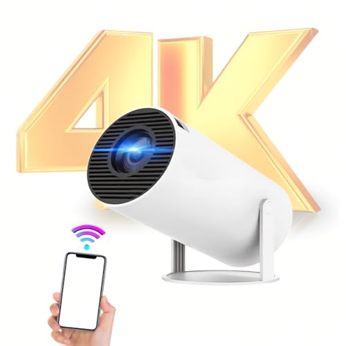 Image of Omex 4K Android Dual Band WiFi6G (260 ANSI) Auto Keystone BT 5.0 (4000 lm / 1 Speaker /Wireless /Remote Controller) Portable Projector (White)