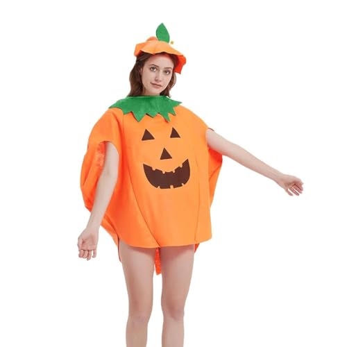 VisageVitalit Disfraz de Calabaza para Halloween, Traje Divertido para Mujer y Hombre con Sombrero, Disfraz Infantil de Calabaza, para Halloween, fiesta temática o carnaval