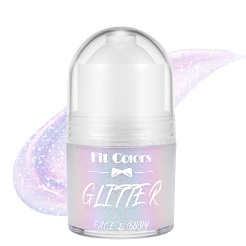Vigorder Roll-on Body Glitter Long-Lasting Holographic Face Glitter Makeup Gel for Hair Nails & Face Paint Festival Rave Accessories Party Concert Mermaid Shimmer (Mermaid)