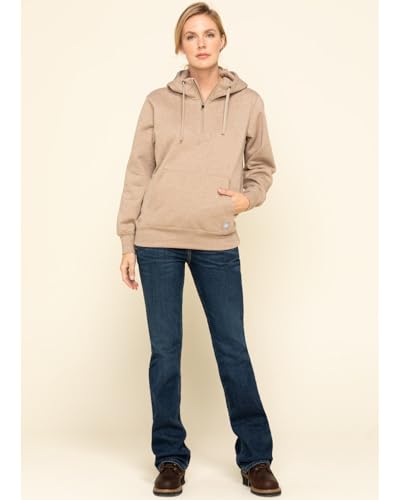 Image of ARIAT Women's Dark Oatmeal Heather Rebar Skill Set Zip Hoodie Oatmeal XX-Large