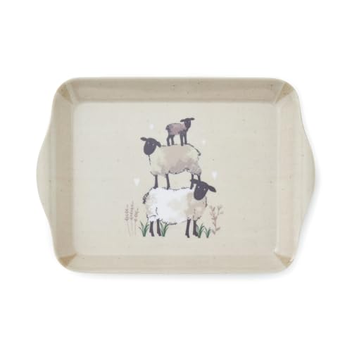 Cooksmart Highland Sheep Scatter Tray | Piccolo vassoio da portata progettato nel Regno Unito | vassoi in melamina e plastica con stampa di pecore e natura | leggero e resistente | vassoio decorativo