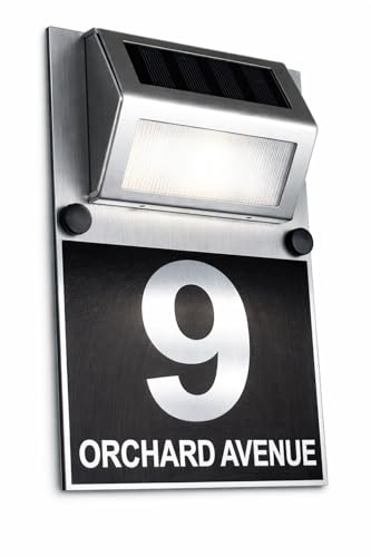 LED Solar House Numbers Plaques Door Signs Street Names Numbers Customised Sign Plaque