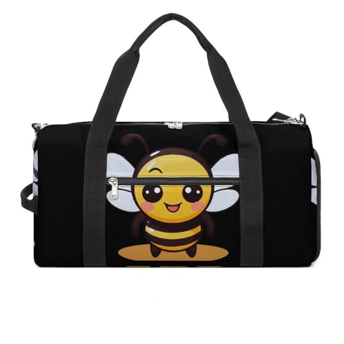Cute Bee Sports Gym Bag Lightweight Travel Duffel Bag Workout Bags Casual Weekender Bag for Men Women