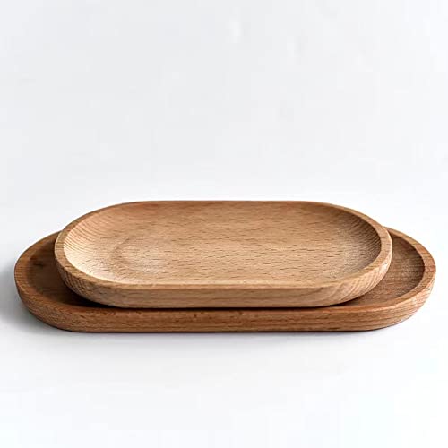 Kuyt Wooden Tray, Ornament, Tea, Dessert Serving, Bathroom, Japanese, Oval Display, Upscale Parties, Cupcake Pallet, Solid Wood Serving Tray, White (01) #TOP4