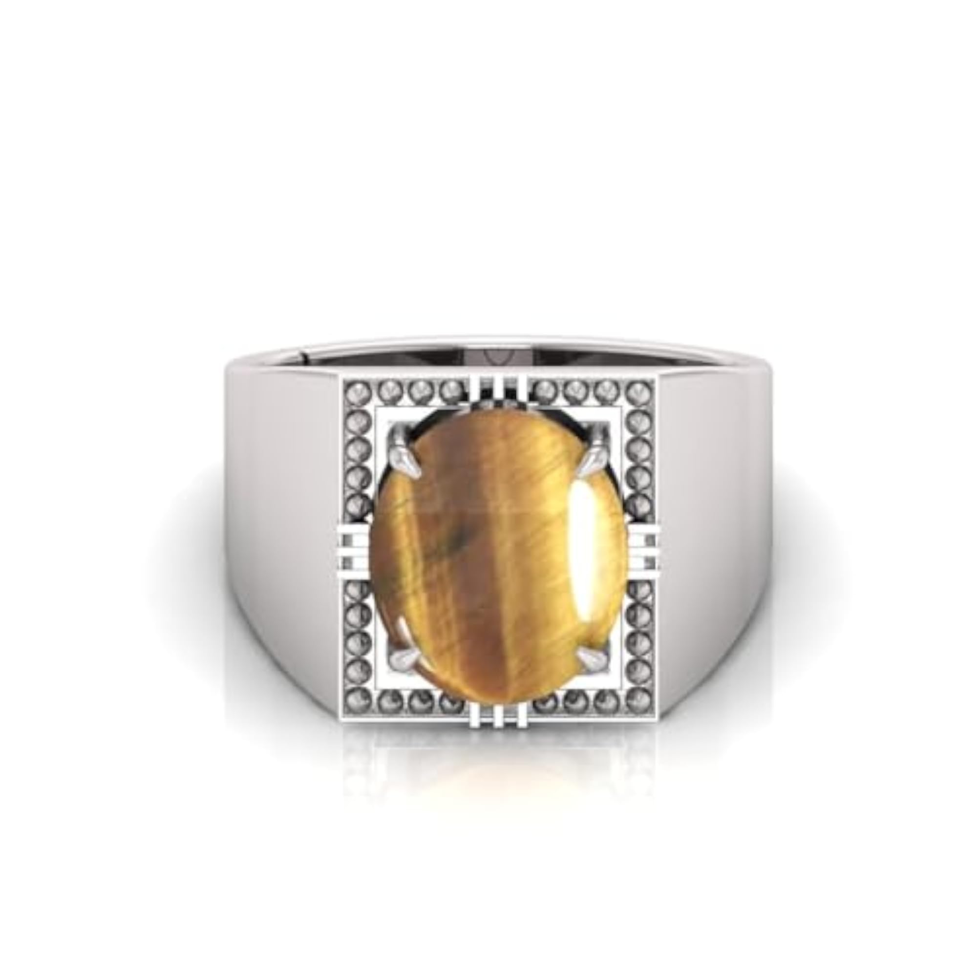 10.25 Ratti Tiger Eye Adjustable Ring, Lab Certified